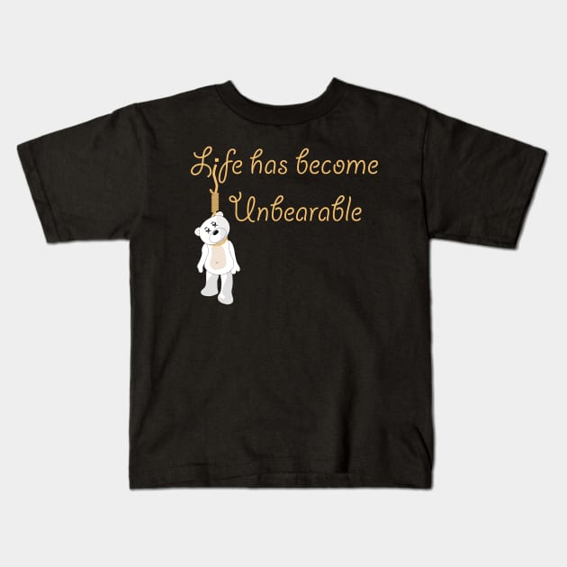 Life is Unbearable - Polar Version Kids T-Shirt by SnarkSharks